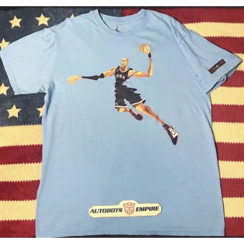 Vintage NIKE AIR JORDAN Dwyane Wade USA Olympics FIBA Basketball Shirt L Max Kb